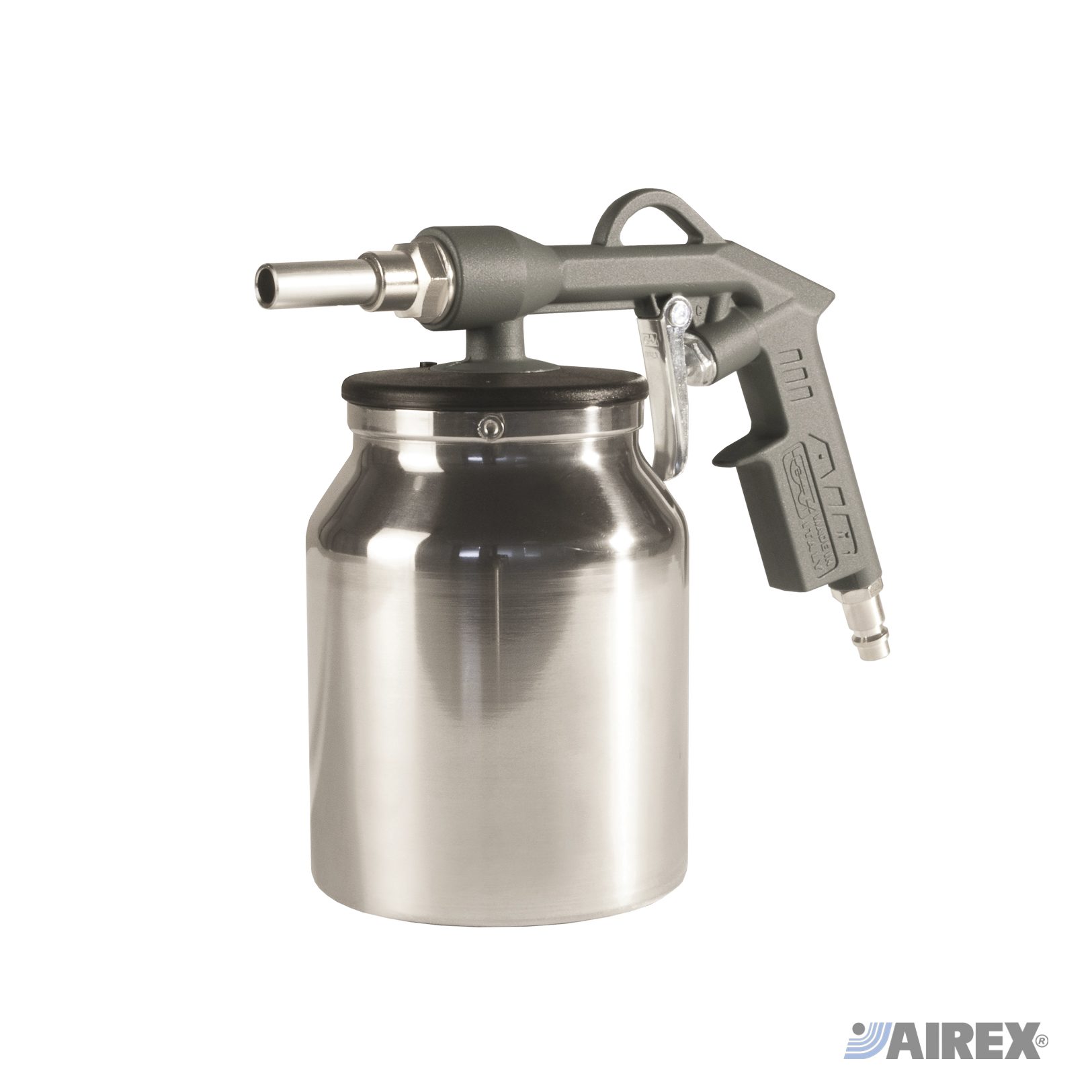 Pistola specifica per l'applicazione di prodotti insonorizzanti con capiente serbatoio in metallo. AIREX