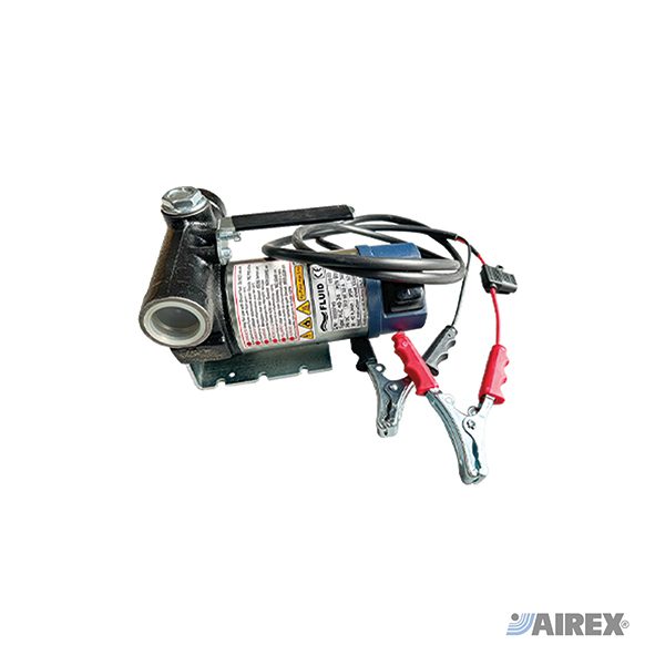 Elettropompa autoadescante a batteria con filtro e sistema by-pass per travaso gasolio. AIREX