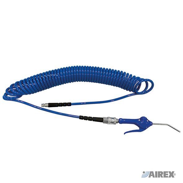 Kit spirale in poliuretano blu con presa, innesto e pistola professionale CEJN 204-0100. AIREX