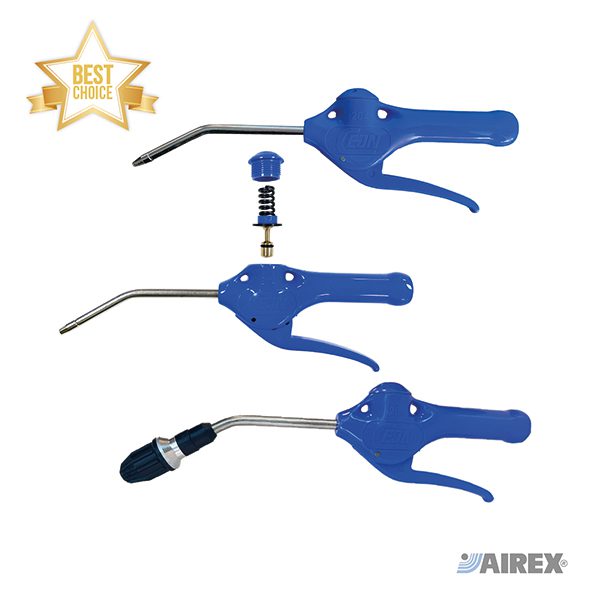 Pistola professionale Cejn serie 204 con azionamento a membrana per un controllo preciso del flusso d'aria. AIREX