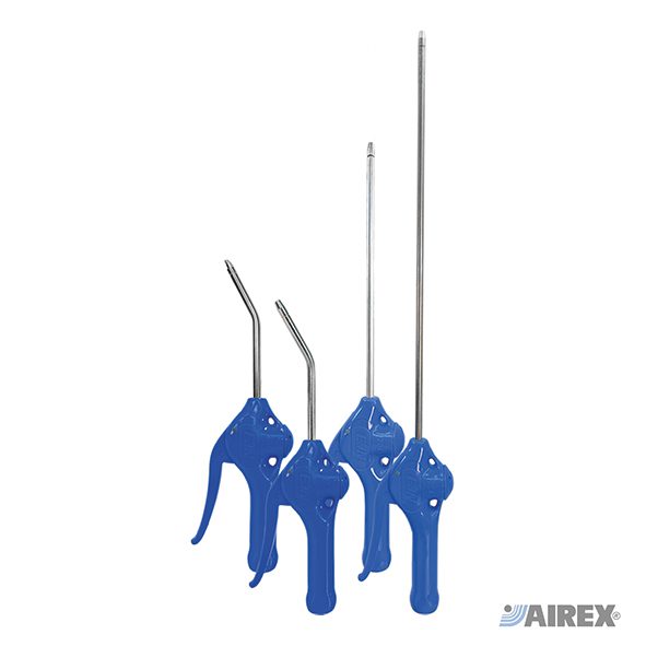 Pistole per aria compressa Cejn serie 204 con canne di diverse lunghezze per pulizia tecnica industriale. AIREX