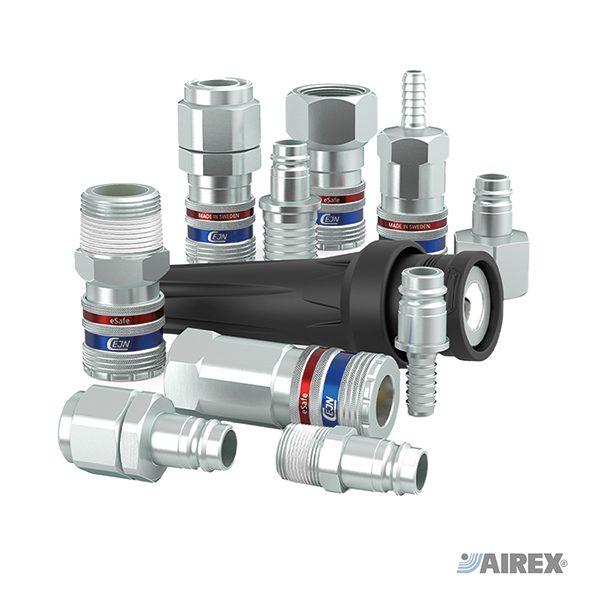 Rubinetti e innesti rapidi di sicurezza Cejn serie 410 eSafe ad alte prestazioni per aria compressa. AIREX