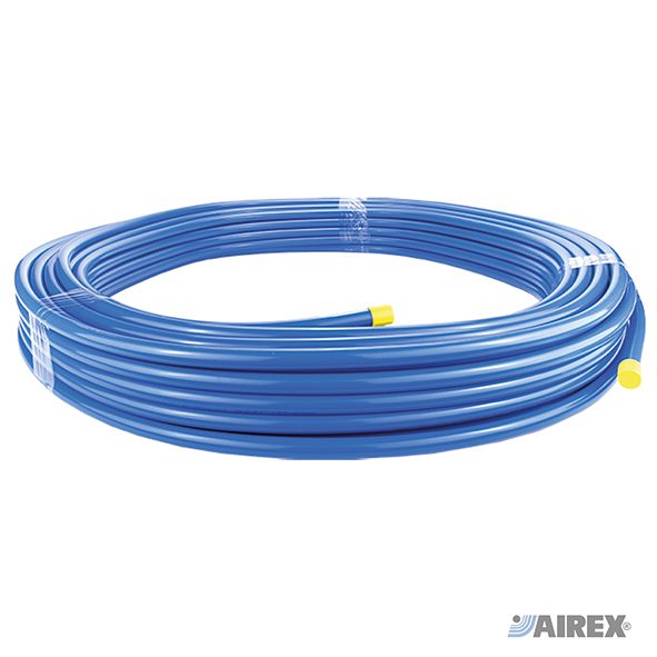 Tubo multistrato flessibile blu per la distribuzione di aria compressa. AIREX