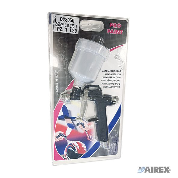 Aerografo specifico per ritocchi e decorazioni di precisione con tazza superiore. AIREX