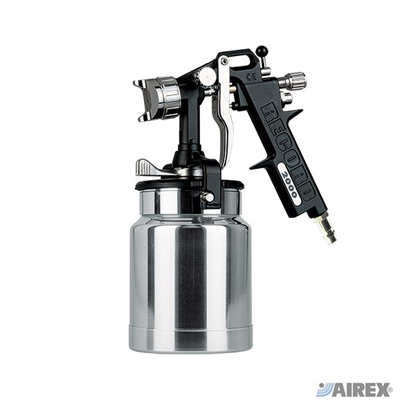 Aerografo professionale con serbatoio inferiore in alluminio e chiusura autoclave. AIREX
