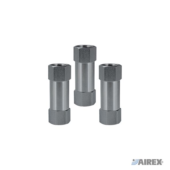 Valvole unidirezionali di non ritorno realizzate integralmente in acciaio inox per massima igiene e resistenza. AIREX