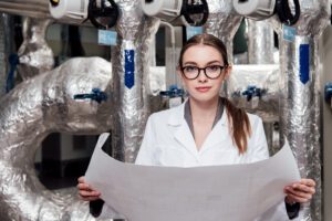 Lavoratrice in impianto aria compressa